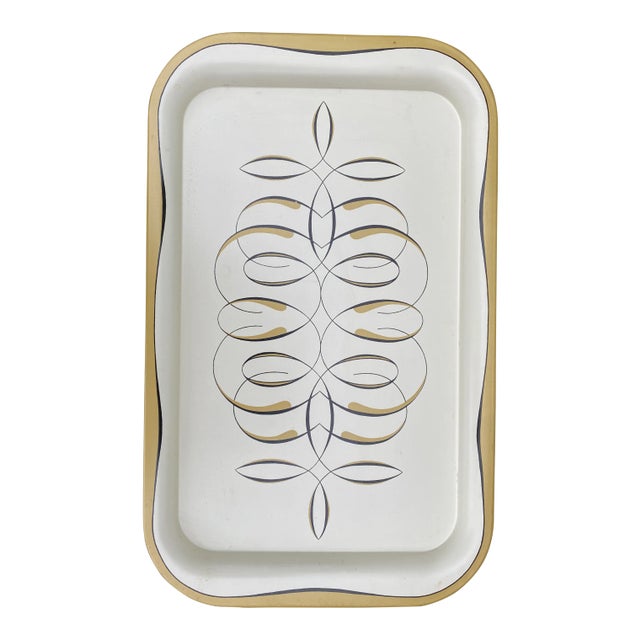 Mid Century Modern Metal Serving Tray For Sale