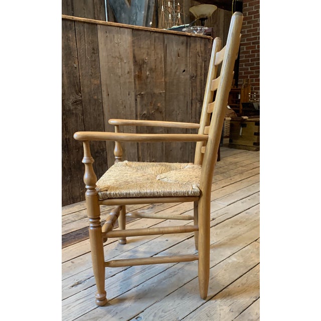 English Oak Ladder Back Armchair Chairish