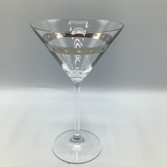 Distributed by The Cellar of New York City these Martini glasses were made in Czech Republic feature a platinum band with...
