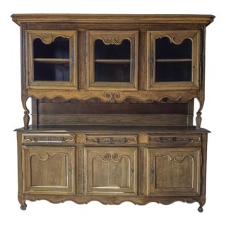 Monumental 1800s Antique French European Oak Vaissalier Hutch For Sale
