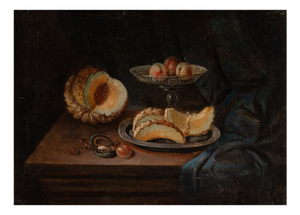 Still Life with Melon and Peaches, 1800s, Oil on Canvas