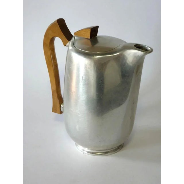 Art Nouveau English Aluminum Teak and Coffee Set from Picquot Ware, 1900s, Set of 4 For Sale - Image 5 of 8