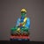 Traditional Late 20th Century Gilt Painted Liuli Glass Seated Shakyamuni Buddha Sculpture on Lotus Base For Sale - Image 3 of 9