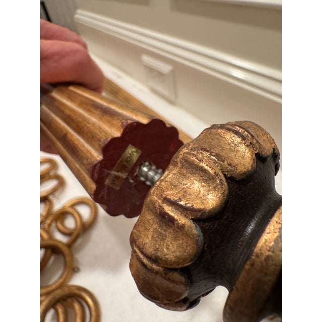 2000 - 2009 5 Wood Fluted Drapery Rods in Dreamy Gold Finish From Menagerie Collection by TMS For Sale - Image 5 of 12