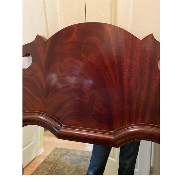 Chippendale Flame Mahogany Chippendale Shield Mirror For Sale - Image 3 of 8