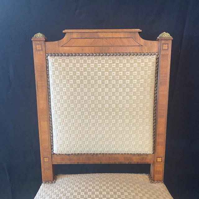 Antique French Neoclassical Side Chairs With Spectacular Inlay -a Pair For Sale - Image 12 of 12