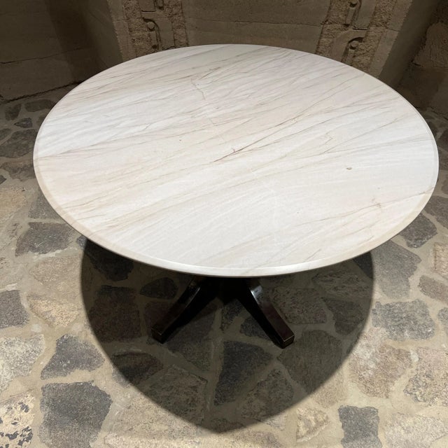 1950s Arturo Pani White Marble Sculptural Dining Table Mexico City For Sale - Image 10 of 11