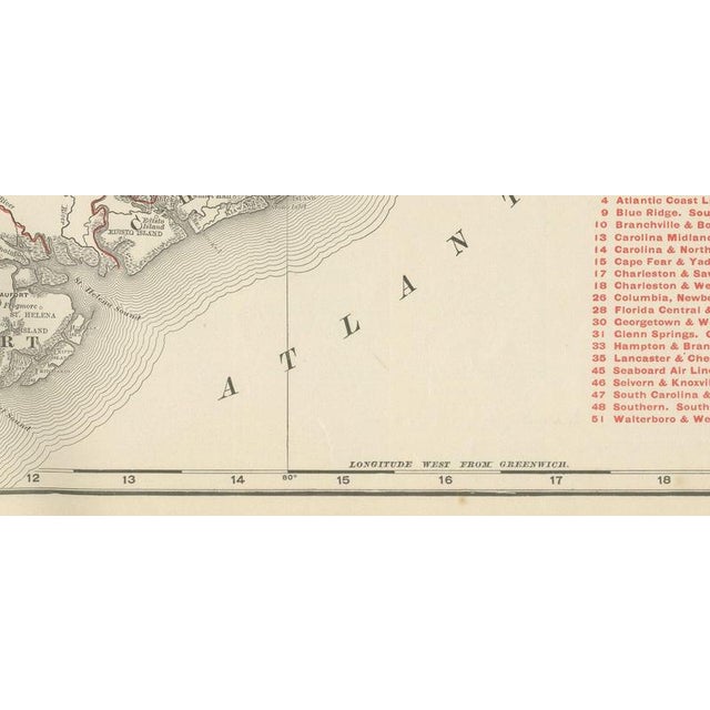 Antique Map of South Carolina The Palmetto State by Ran McNally, 1899 For Sale - Image 4 of 12