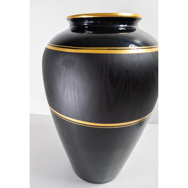 Early 20th Century Bohemian Czech Art Glass Vase With Gilt Bands and Acid Etched Wood Grain For Sale In New York - Image 6 of 11
