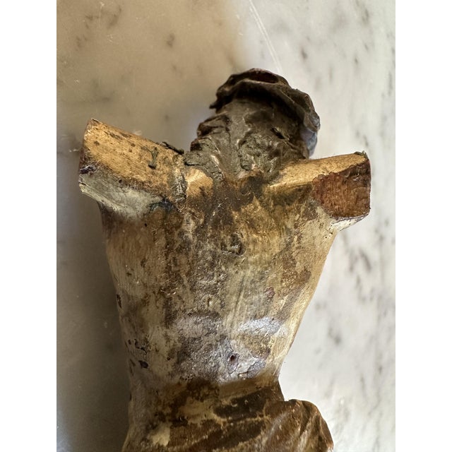 Late 19th Century 17th Century Alpine Wooden Christ Torso with Polychrome Traces For Sale - Image 5 of 15