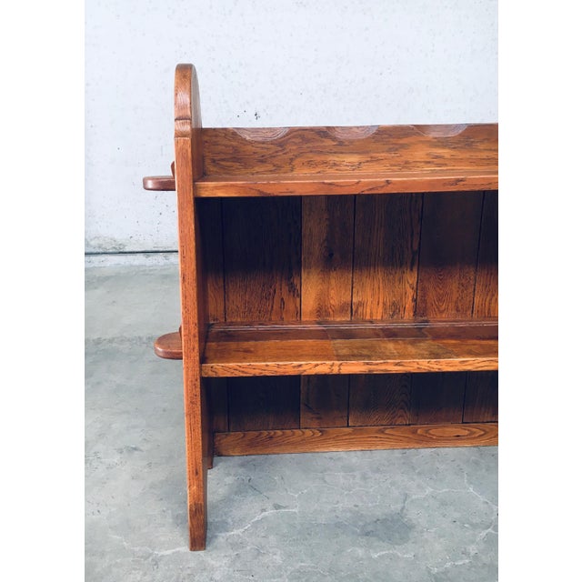 Travail Populaire Handcrafted Low Bookcase in Oak, Belgium, 1950s For Sale - Image 10 of 18