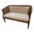 Vintage Wood & Cane Upholstered Settee / Loveseat For Sale