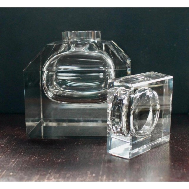 Antique Victorian Crystal Dumpy Inkwell, 1880 For Sale - Image 4 of 9