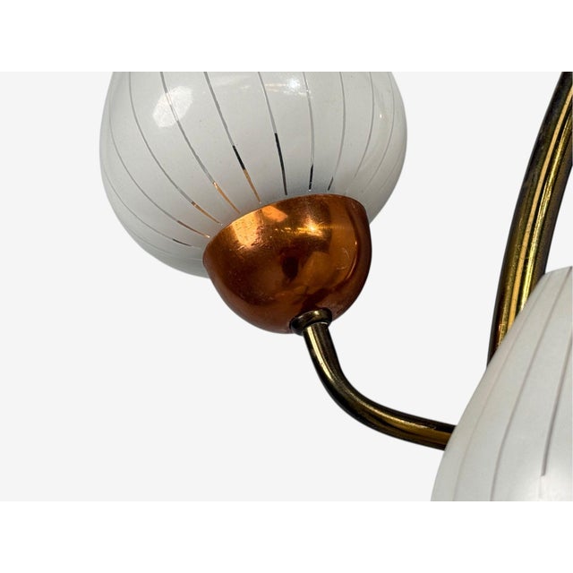1940s Mid-Century Modern, Astra, Monumental Floral Sconces, Copper, Brass, Glass - a Pair For Sale - Image 13 of 14