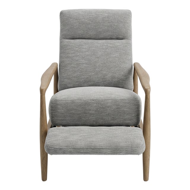 Mid-Century Modern Wooden-Arm Recliner For Sale