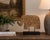 Hand-Carved Floral Wood Elephant Sculpture on Black Wooden Stand For Sale In Houston - Image 6 of 7