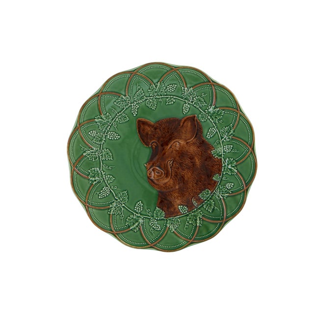 Traditional Bordallo Pinheiro Woods Large Plate Boar, 15" For Sale - Image 3 of 3