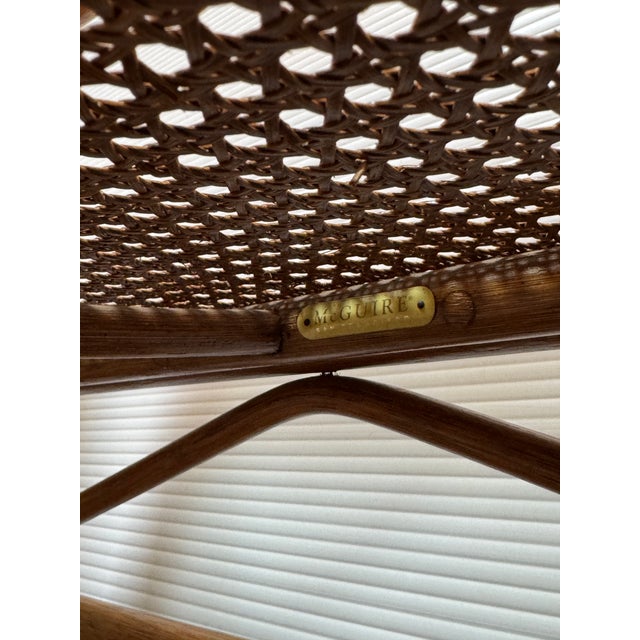 McGuire McGuire Furniture Rattan Target Design Side Tables, Pair For Sale - Image 4 of 12