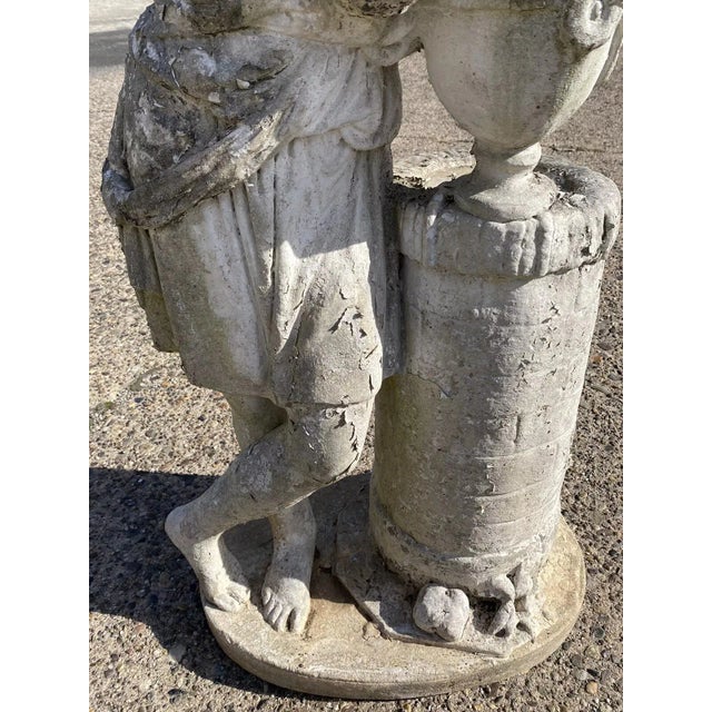 Vintage French Classical Style Cast Stone Garden Statue of a Woman For Sale - Image 4 of 12