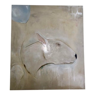 "Every Dog Has His Day" Original Painting by Michele Mikesell, 46" X 40" Oil & Enamel on Canvas For Sale