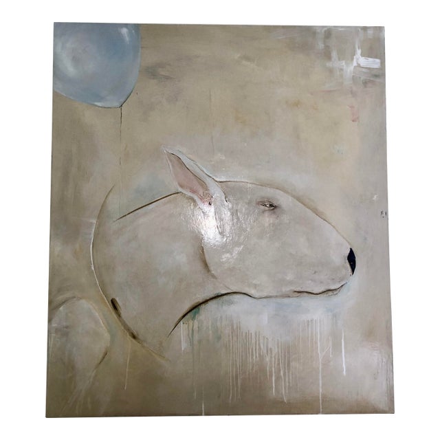 "Every Dog Has His Day" Original Painting by Michele Mikesell, 46" X 40" Oil & Enamel on Canvas For Sale