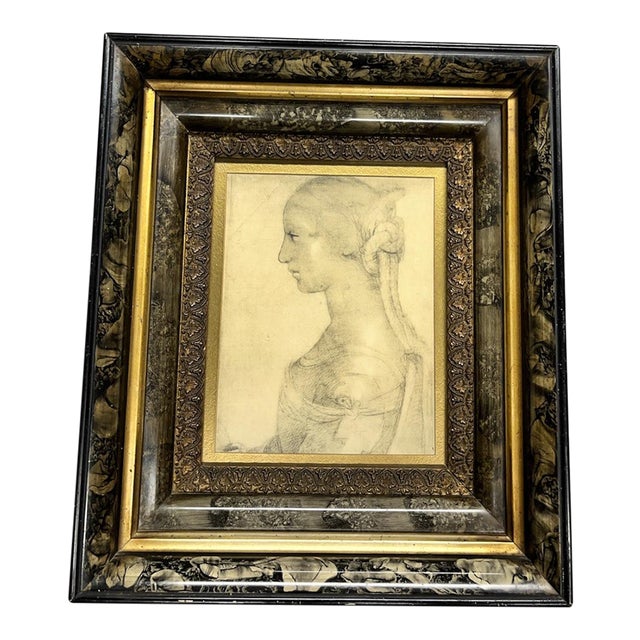 Print in Antique Decorative Eastlake Frame For Sale