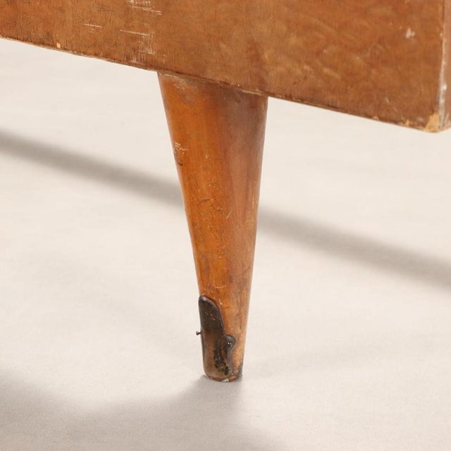 Wood Vintage Double Bed in Maple Burl Veneer, 1950s For Sale - Image 7 of 9