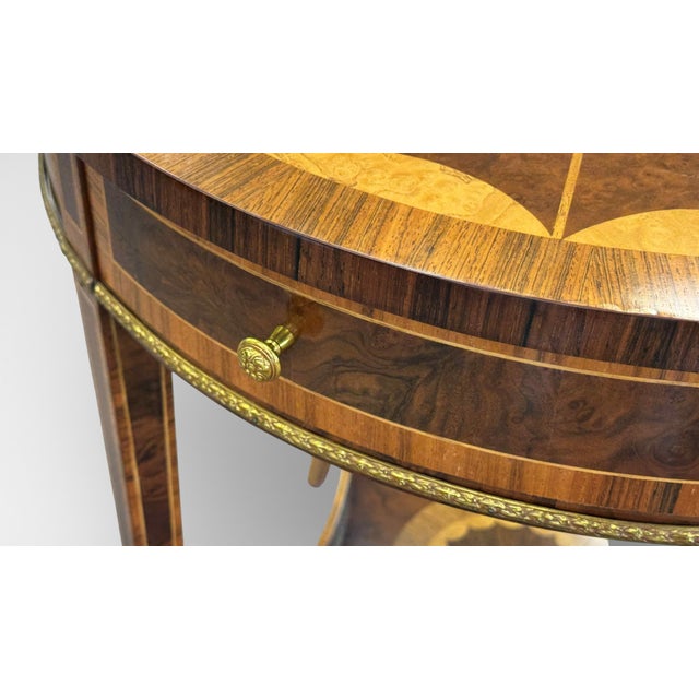 Maitland Smith Marquetry Inlaid Occasional Round Side Table For Sale - Image 9 of 14