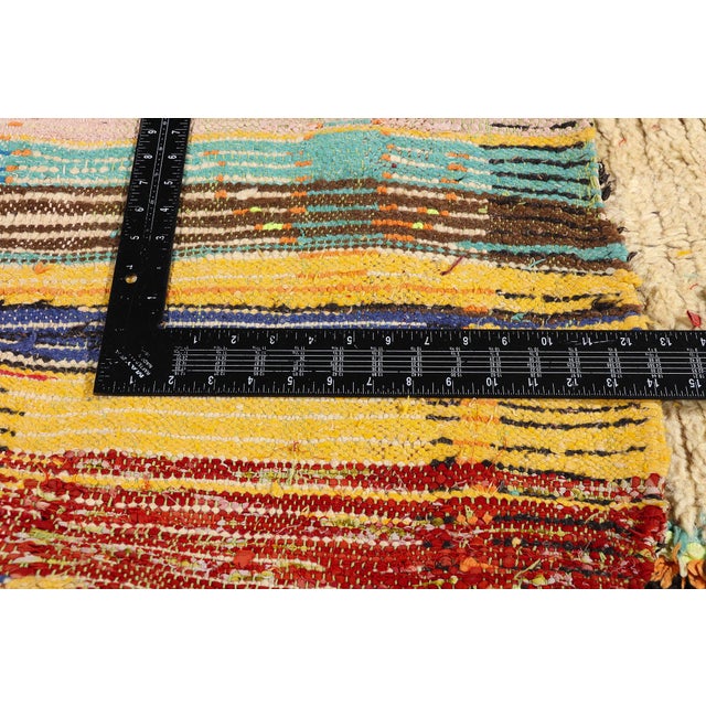 Textile Vintage Azilal Boucherouite Moroccan Rug, 03'11 X 07'10 For Sale - Image 7 of 10