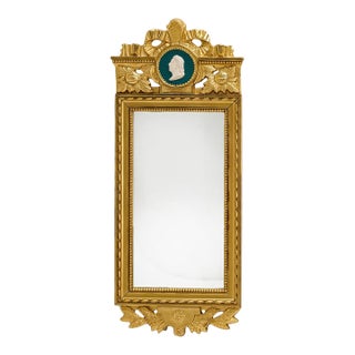 Vintage Gilt Wood Gustavian Style Wall Mirror For Sale