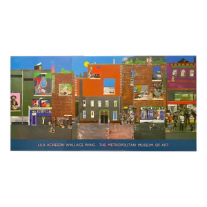 Romare Bearden Vintage 1987 Lithograph Print Extra Large Metropolitan Museum of Art Poster " the Block " 1971