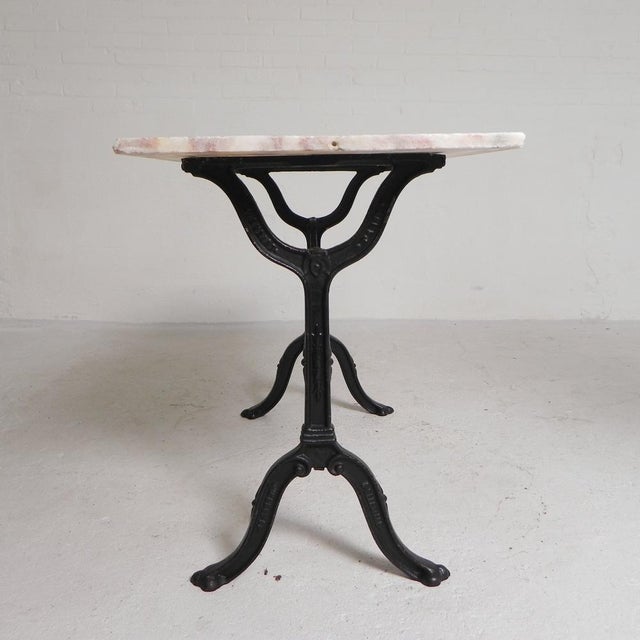 Bistro Table with Marble Top and Cast Iron Frame, Paris, France, 1930s For Sale - Image 9 of 18