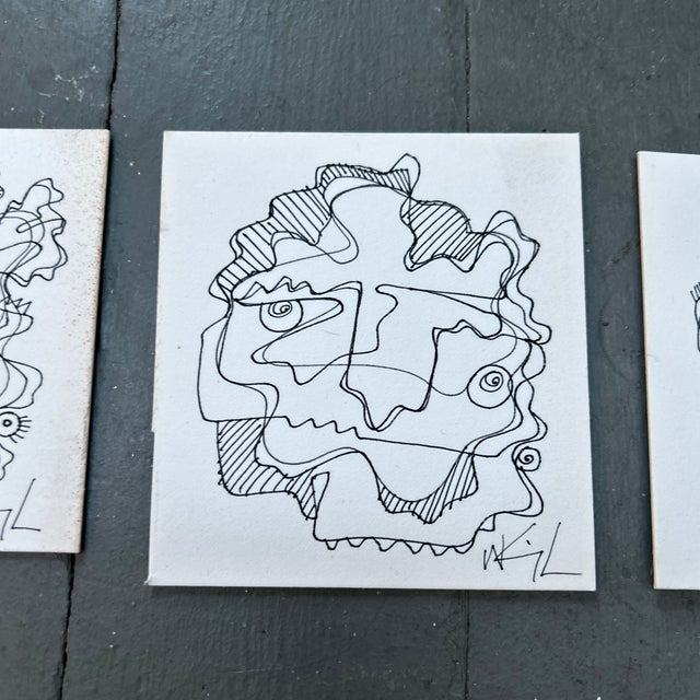 Abstract 1980’s Three Original Wayne Cunningham Abstract Drawings - Set of Three For Sale - Image 3 of 5