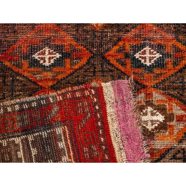 Brown Antique Shiraz Runner Rug For Sale - Image 8 of 11