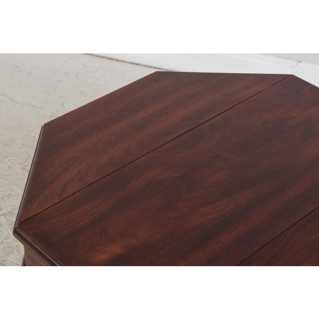Wood Henkel Harris Mahogany Octagon Lift Top Table For Sale - Image 7 of 13