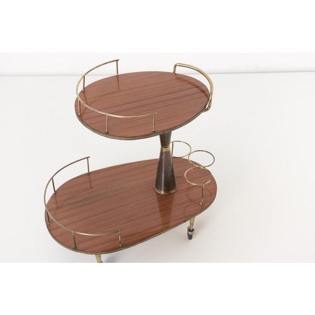 Brown Bar Cart, Italy, 1955 For Sale - Image 8 of 12