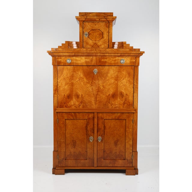 Biedermeier Secretary in Ash Veneer, 1830s For Sale - Image 13 of 14