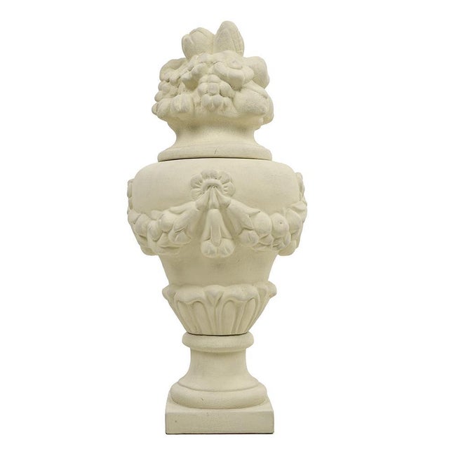 Ceramic Decorative Urn in White Terracotta For Sale - Image 7 of 7