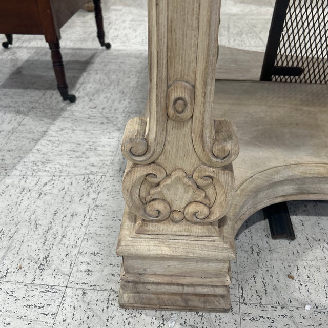 1920s Empire Bleached Carved Marble Top Console For Sale - Image 4 of 9