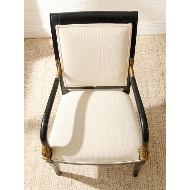 Vintage Black & Gold Neoclassical Armchair For Sale - Image 12 of 12