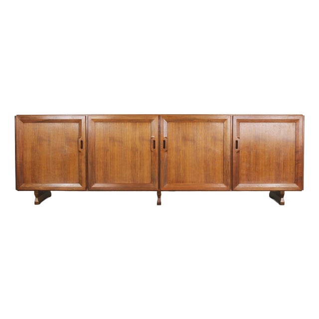 Large Mb15 Sideboard with Four-Doors Panels in Wood by Franco Albini, 1950s For Sale