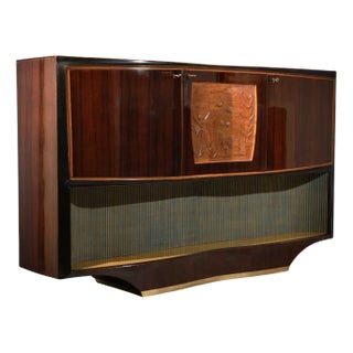Mid-Century Italian Walnut Buffet Cabinet by Dassi Vittorio, 1940s For Sale