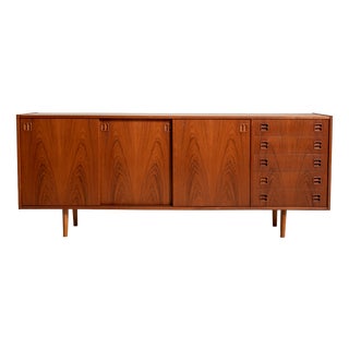 Danish Teak Sideboard with Sliding Doors, 1960s For Sale