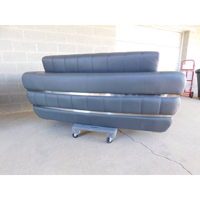 Divan Italia Contemporary Modern Leather Sofa Set For Sale - Image 15 of 17