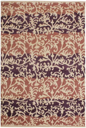 1990s Modern Purple Wool & Viscouse Rug - 5'2 X 7'4