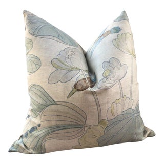 g.p and J Baker Nympheus in Frost and Sea 22" Down Filled Pillow - Single For Sale