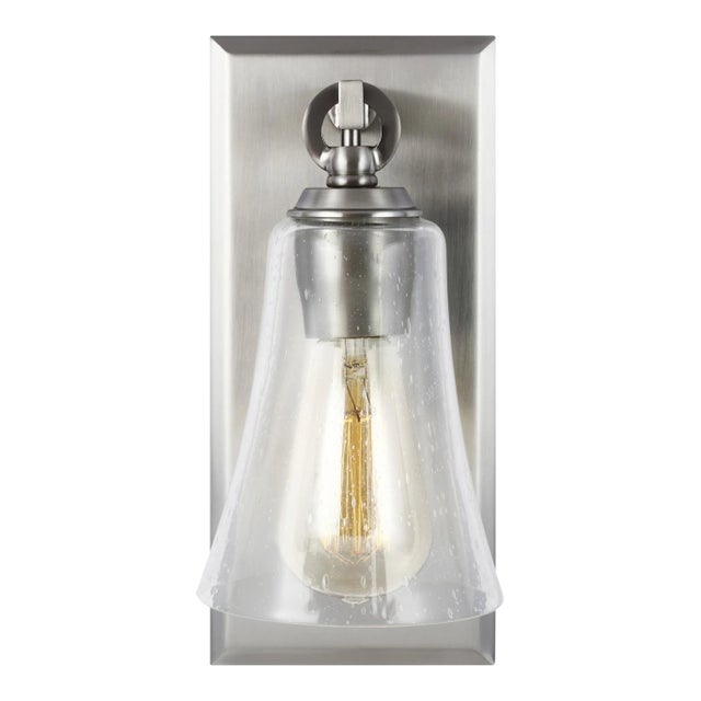 Sean Lavin by Visual Comfort Studio Monterro 1-Light Sconce, Satin Nickel For Sale