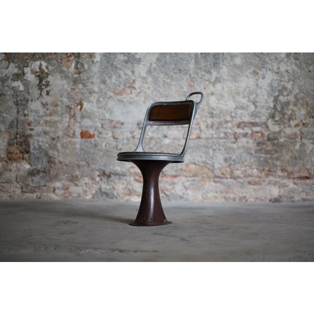Vintage Industrial Tram Chair, 1940s For Sale - Image 4 of 18