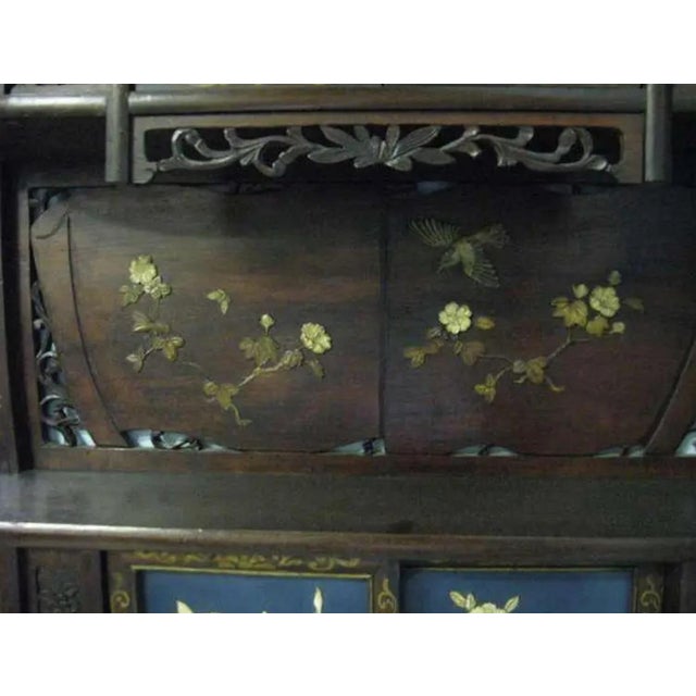 Japanese Important 19th C Japanese Etagere Wall Display Cabinet With Refined Detailed Design With Famed Provenance For Sale - Image 3 of 7