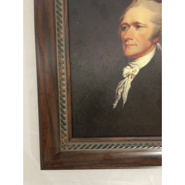 Title Alexander Hamilton Hand-Textured Portrait Print After John Trumbull in Vintage Frame For Sale - Image 11 of 11
